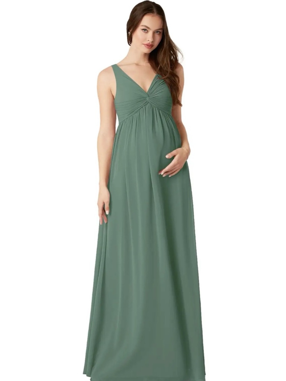 Women’s eucalyptus Green Maternity Maxi Dress